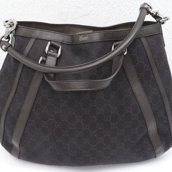 Gucci Handbags - GUCCI Brown GG Canvas Abbey Hobo Bag